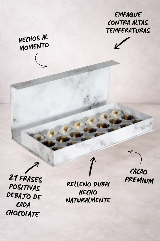 21 Días Positivo | Relleno Dubai | Caja Blanca